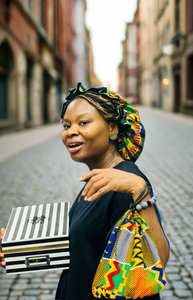 Silk African motif bonnet