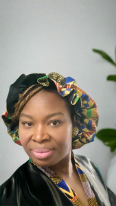 Silk African motif bonnet