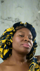 Silk African motif bonnet