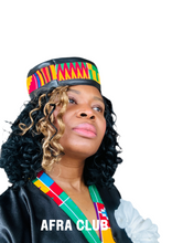 Load image into Gallery viewer, Leather and kente hat