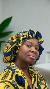 Silk African motif bonnet