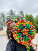 Load image into Gallery viewer, Leather and kente hat