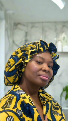 Silk African motif bonnet