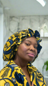 Silk African motif bonnet