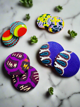 Load image into Gallery viewer, Kente Button Earrings