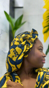 Silk African motif bonnet