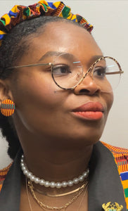 Kente Button Earrings