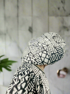 Silk African motif bonnet