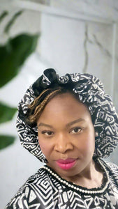 Silk African motif bonnet