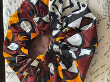 Load image into Gallery viewer, Kente/African print ruffled hair Bonnet