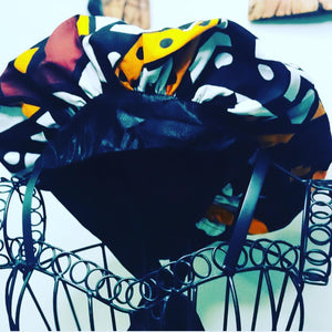 Ankara bonnet with satin edge protective band