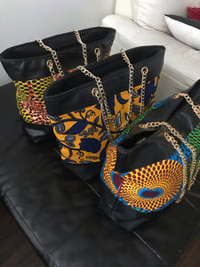 Chain handle african bag/tote