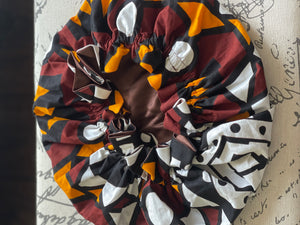 Kente/African print ruffled hair Bonnet