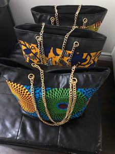 Chain handle african bag/tote