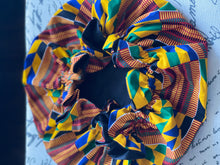 Load image into Gallery viewer, Kente/African print ruffled hair Bonnet