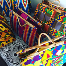 Load image into Gallery viewer, Kente wood handle tote