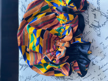 Load image into Gallery viewer, Kente/African print ruffled hair Bonnet