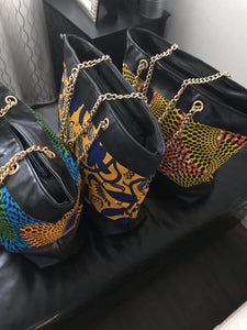 Chain handle african bag/tote